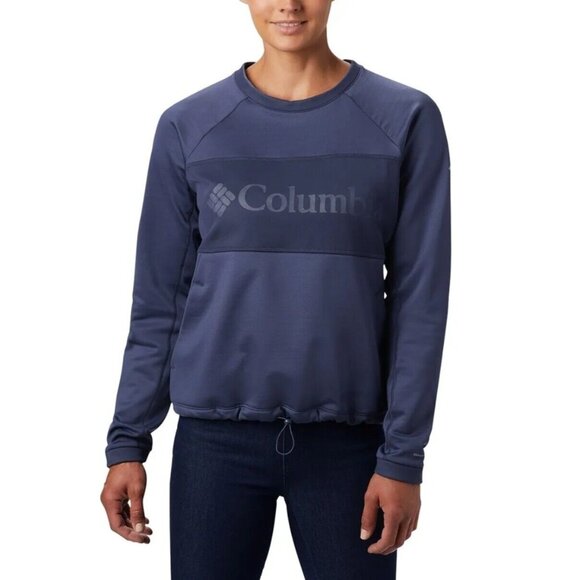 Columbia Sweatshirt Womens Large Blue Windgate Fleece Crew Pullover Athleisure - Picture 1 of 16